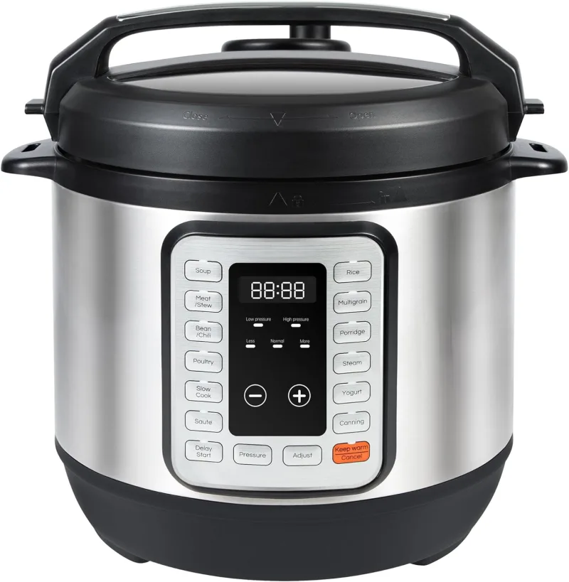 12-in-1 Electric Pressure Cooker, Instant Multi-Use Non-Stick Pot, Slow Cooker, Rice Cooker, Steamer, Yogurt Maker, Warmer, LED Screen& Manual