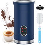 Milk Frother, 4-in-1 Milk Frother and Steamer, Temperature Control Electric Milk Frother for Coffee, Latte, Cappuccino, Macchiatos