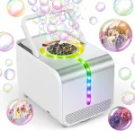 GGUW Bubble Machine, Durable Automatic Bubble Blower with LED Lights, Waterproof Motor Over 20,000 Bubbles Per Minute, Perfect for Kids' Parties Indoor and Outdoor Fun