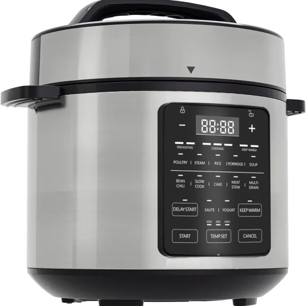 GGUW Electric Pressure Cooker, Upgraded 6 Quart 12-in-1 Multicooker, Stainless Steel Slow Cooker, Rice Cooker, Steamer, Warmer