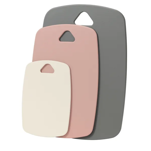 GGUW Cutting Boards for Kitchen, Plastic Cutting Board Set of 3, Thick Chopping Boards for Meat, Veggies, Fruits, Dishwasher Safe