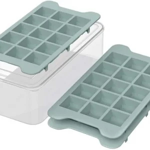 Ice Cube Tray for Freezer with Bin: Easy Release Ice Cube Maker with Covered Ice Holder - GGUW 3pack Ice Trays for Making 1.5 inch Icecubes - Icebox with Lid