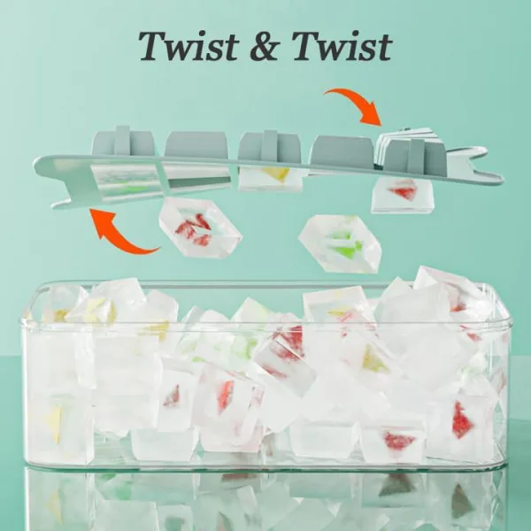 Ice Cube Tray for Freezer with Bin: Easy Release Ice Cube Maker with Covered Ice Holder - GGUW 3pack Ice Trays for Making 1.5 inch Icecubes - Icebox with Lid