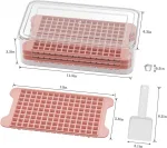 Mini Ice Cube Tray for Freezer: GGUW Nugget Ice Cube Tray with Bin - Easy Release Iced Maker Trays - Crushed Ice Tray Making 4×135 PCS Icecube