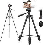 55" Phone Tripod, GGUW Aluminum Extendable Tripod Stand with Shutter