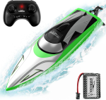 Fast RC Boats for Adults & Kids, 2.4GHz Remote Control Boat for Boys, Radio Controlled Boats with Rechargeable Battery, Remote Control Boat for Pool&Lake with LED Effect