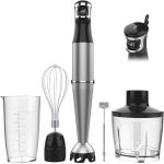 GGUW Blender Handheld Hand Blender 1100W, Trigger Variable Speed 5 in 1 Stick Blender, Emulsion Blender with Chopper, Whisk and Frother for Soup, Baby Food and Smoothies