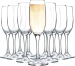 Champagne Glasses, Set of 12 Champagne Flutes with Classic Shape, Long stem Sparkling Wine glasses for Wedding, Restaurant, Bar, Wine Toasting, Clear