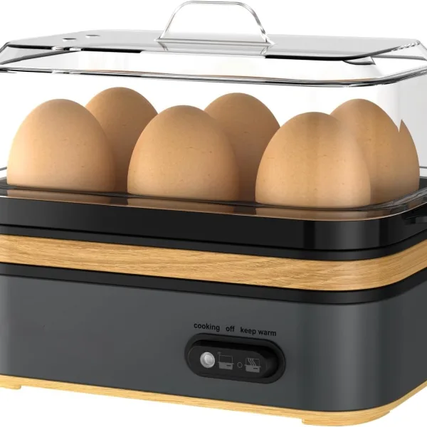 Rapid Egg Cooker Electric 6 Eggs Capacity, Soft, Medium, Hard Boiled, Poacher, Omelet Maker Egg Poacher With Auto Shut-Off, BPA Free