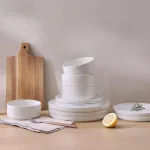Plates and Bowls Set, 12 Pieces Dinnerware Sets, Dishes Set for 4, White