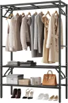 Portable Closet,47 Inch Wardrobe Clothes Rack,30mm Steel Heavy Duty Clothing Racks for Hanging Clothes, collapsible Closet Rack