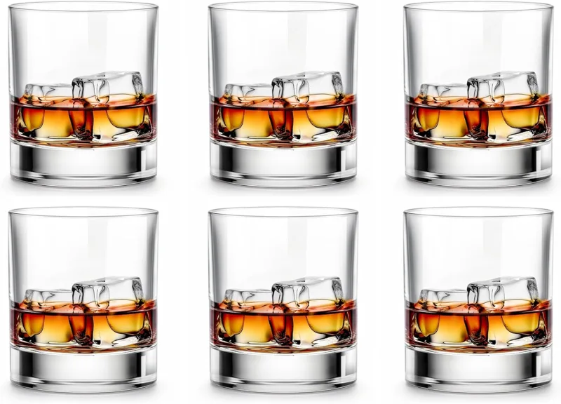 Whiskey Glasses-Premium 11 OZ Scotch Glass Set of 6, Old Fashioned Whiskey Glasses, Perfect Scotch Bourbon Whiskey Tumblers
