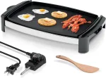 18 Inch Large Electric Griddle Grill, For Eggs, Pancakes, Burgers, Removable Temperature Control, Nonstick Coating, Indoor grill flat top griddle pan electric griddles