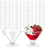 24 PCS Plastic Martini Glasses 2oz 5oz 7oz Clear Cocktail Dessert Parfait Glasses Unbreakable Mini Martini Cups for Wedding Party Bowl Wine Ice Cream