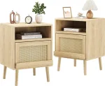 Night Stands for Bedrooms Set of 2, Bed Side Tables Bedroom with Drawer Open Shelf