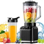 5 Functions Professional Blender for Smoothies, 1200 Peak Watts Smoothie Blender, 52 Oz Glass Jar, Blenders for Smoothies, Ice and Frozen Fruit