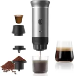GGUW Portable Coffee Maker Espresso Machine, Mini Travel Camping Coffee Makers, Battery Portable Espresso Self-Heating Car Coffee Maker With Ground Coffee