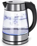 GGUW Glass Hot Water Kettle Electric for Tea and Coffee Fast Boiling Electric Kettle Cordless Water Boiler with Auto Shutoff & Boil Dry Protection