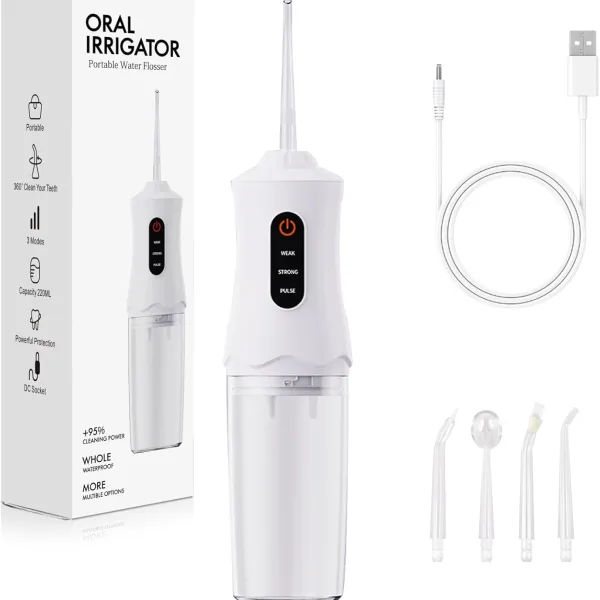 GGUW Water Dental Flosser Cordless for Teeth Cleaning and Flossing, Water Flossed Rechargeable Tonsil Stone Adults Kids Braces, Home, Office, Travel